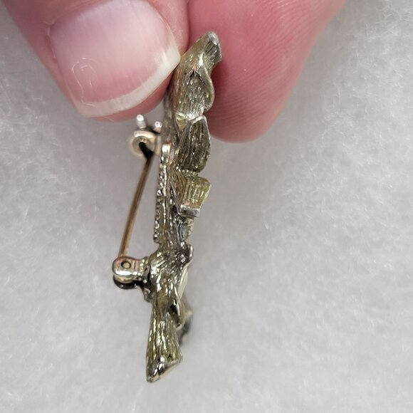 Sarah Coventry Silver-Tone "M" Branch-Style Nature-Inspired Design Brooch Pin - Picture 6 of 7